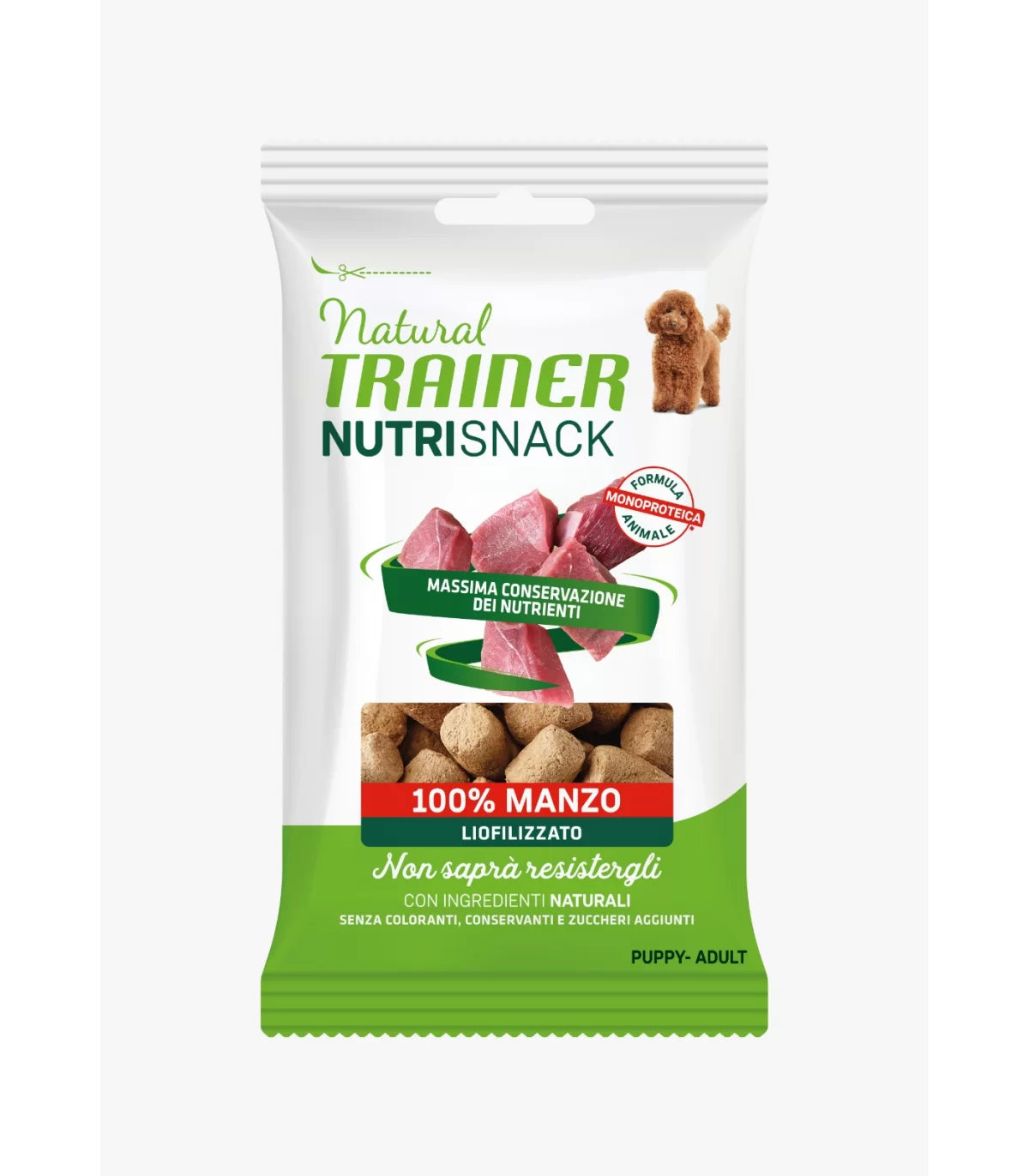 Natural Trainer Nutrisnack 100% Manzo 20g - Snack per Cani Liofilizzato Natural Trainer Nutrisnack 100% Manzo 20g - Snack per Cani Liofilizzato